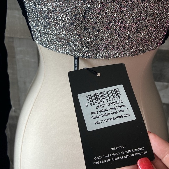 NWT! PrettyLittleThing sequin velvet shrug size 4 elegant glam cocktail party - Picture 6 of 14